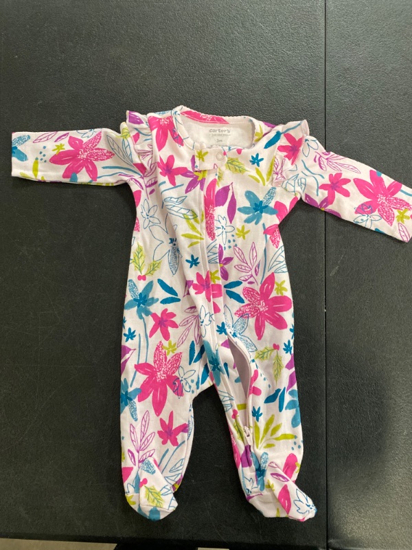 Photo 1 of Size 3M  Carter's Just One You® Baby Girls' Floral Footed Pajama - White/Pink