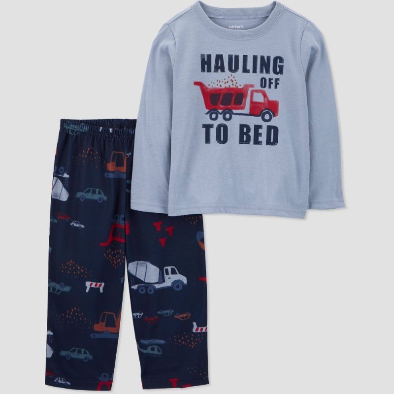 Photo 1 of Carter's Just One You® Toddler Boys' 2pc 'Hauling Off to Bed' Long Sleeve Pajama Set - Blue 12M