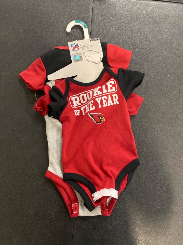 Photo 2 of Newborn & Infant Cardinal/Black/Heather Gray Arizona Cardinals Three-Pack Team Wordmark Bodysuit Set