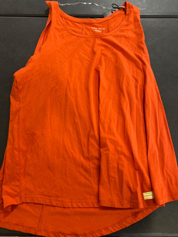 Photo 2 of Women's Drapey Tank Top - Ava & Viv™ Orange 2X