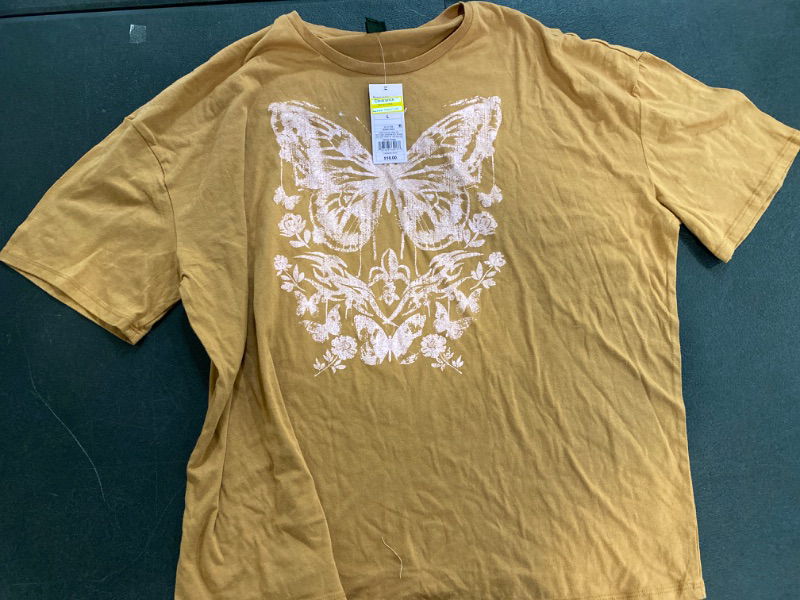 Photo 2 of Women's Oversized Butterfly Graphic T-Shirt - Wild Fable™ Brown L