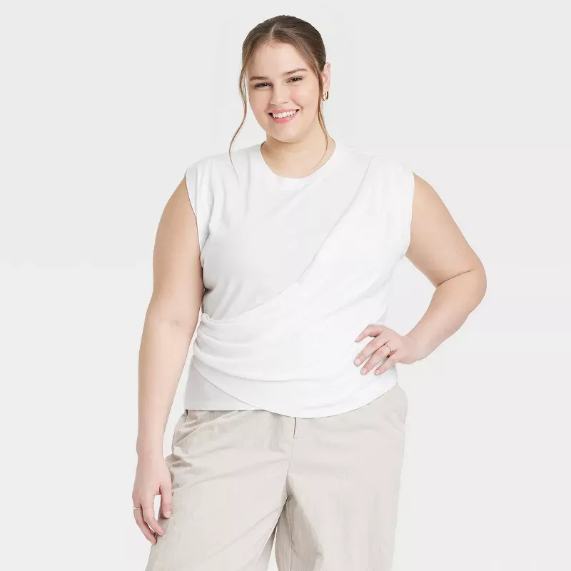 Photo 1 of Size XXL Women's Slim Fit Drape Wrap T-Shirt - A New Day™