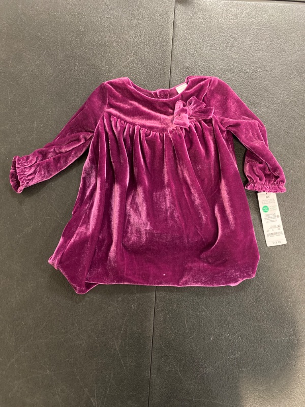 Photo 2 of Carter's Just One You® Baby Girls' Long Sleeve Velour Dress - Purple 6M