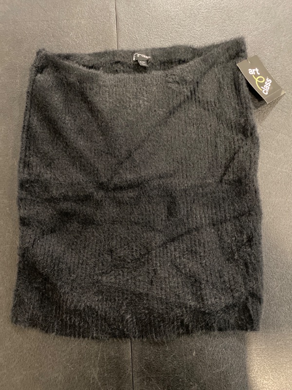 Photo 2 of Girls' Fuzzy Ribbed Sweater Skirt - Art Class™ Black XL
