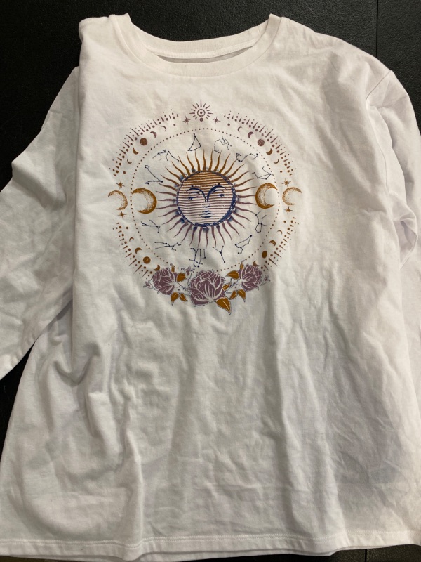 Photo 1 of Long Sleeve White Shirt with Moon and Sun.