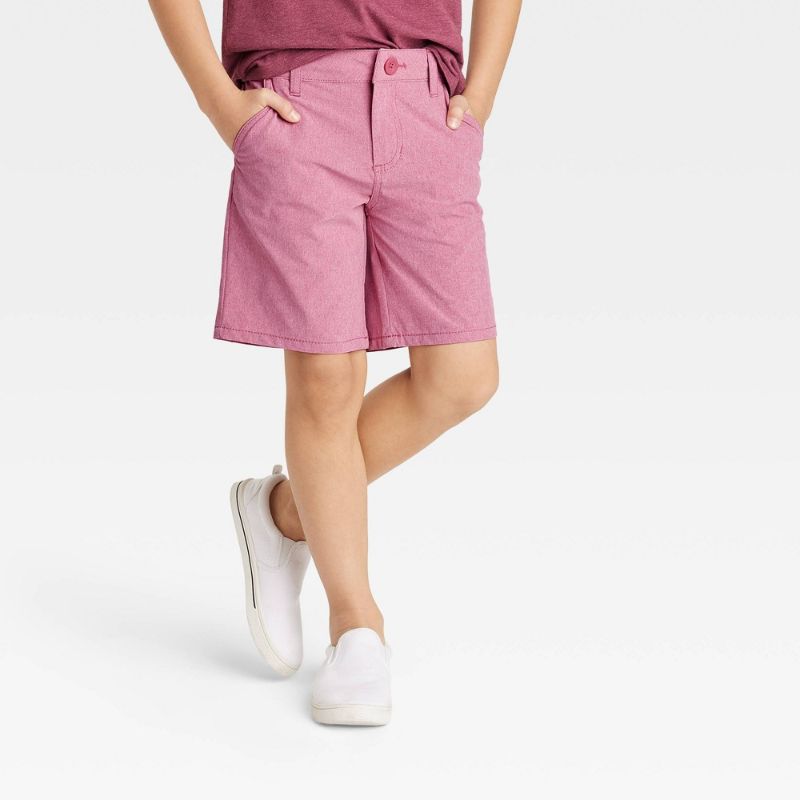 Photo 1 of Boys' Quick Dry Flat Front 'at the Knee' Chino Shorts - Cat & Jack™ Red 6