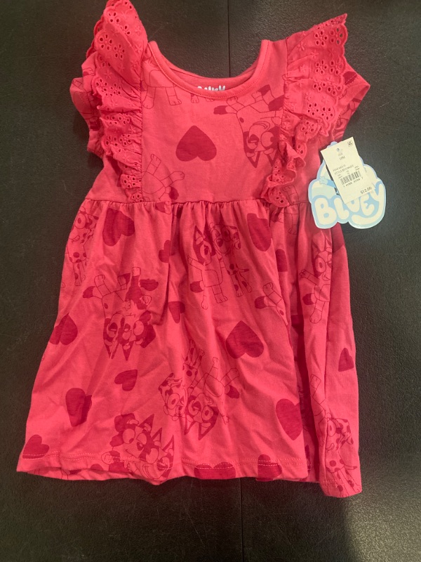 Photo 2 of Toddler Girls' Bluey Valentine's Day Tunic Dress - Pink 18M