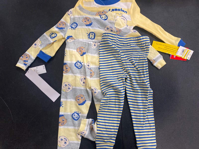 Photo 2 of Toddler Boys' 4pc Cocomelon Striped Snug Fit Pajama Set - Yellow 18M