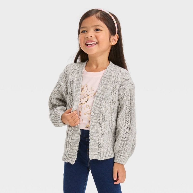 Photo 1 of oddler Girls' Cardigan - Cat & Jack™ Light Gray 2T