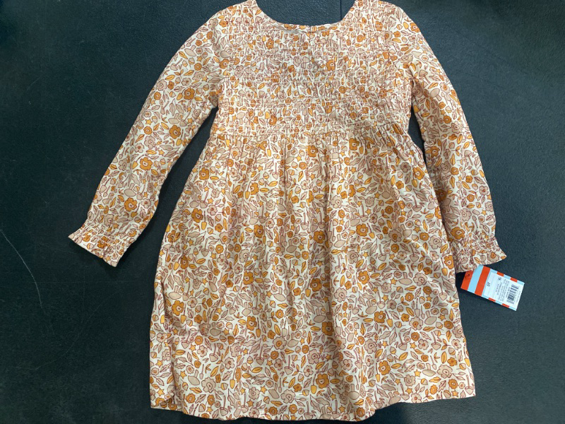 Photo 2 of Toddler Girls' Floral Twill Long Sleeve Dress - Cat & Jack™ Ivory 5T