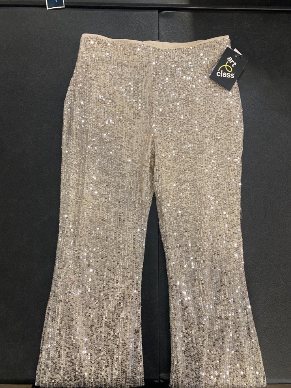 Photo 2 of Girls' Sequin Flare Pants - Art Class™ Silver L