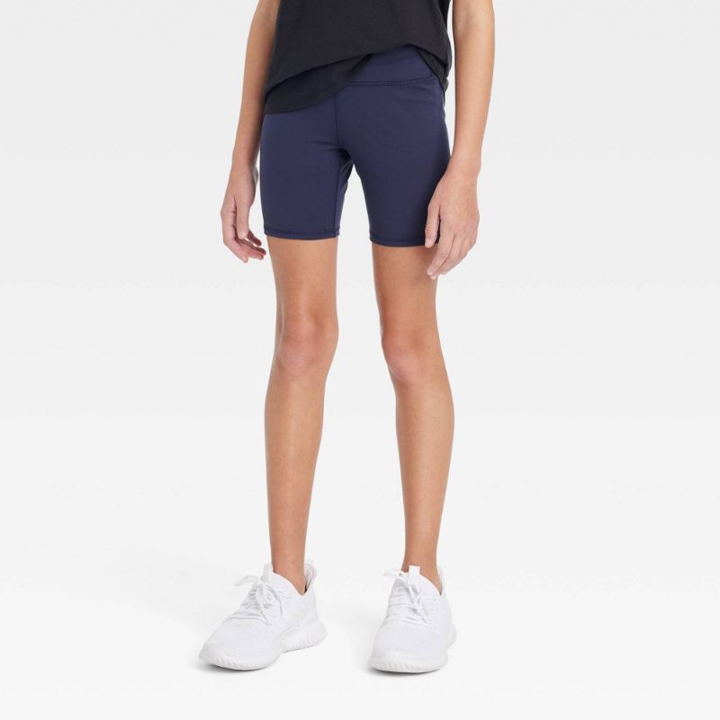 Photo 1 of Girls' Core Bike Shorts - All in Motion™ Navy Blue XL