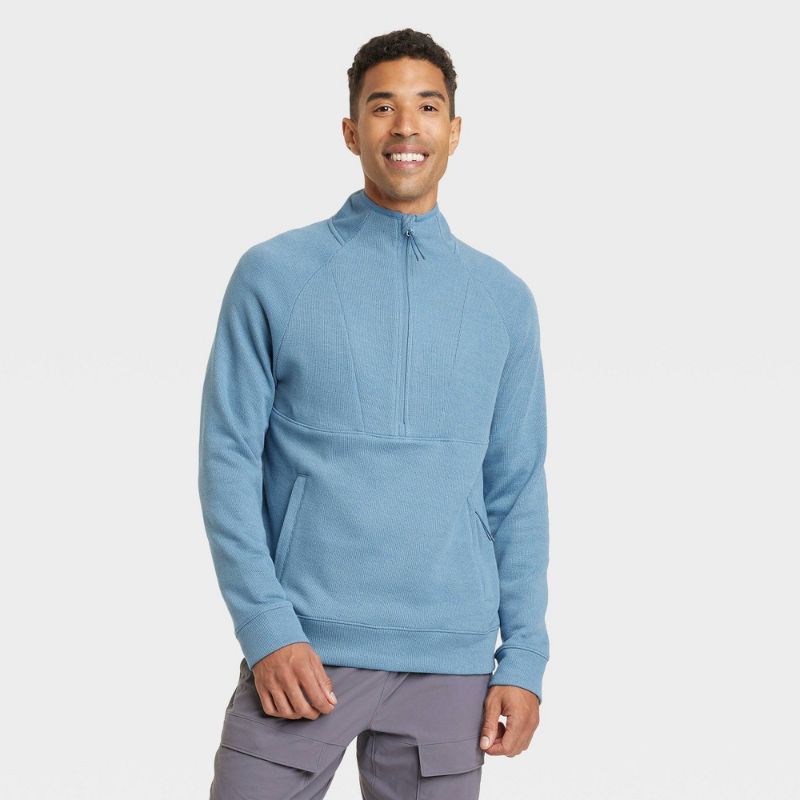 Photo 1 of Men's Half Zip Fleece Sweater - All in Motion™ Airway Blue XXL