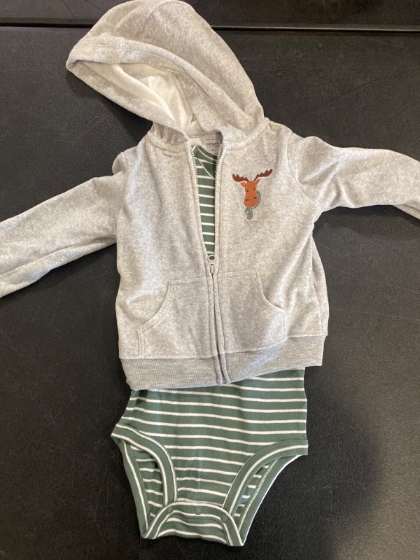 Photo 2 of Carter's Just One You® Baby Boys' Moose Top & Bottom Set - Gray/Green 18M