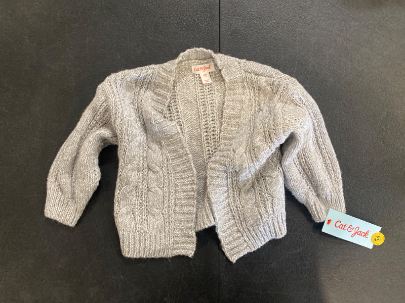 Photo 2 of Toddler Girls' Cardigan - Cat & Jack™ Light Gray 12M