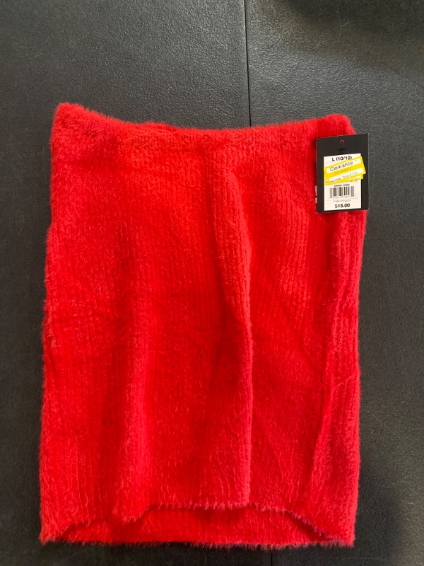 Photo 2 of Girls' Fuzzy Ribbed Sweater Skirt - Art Class™ Red L