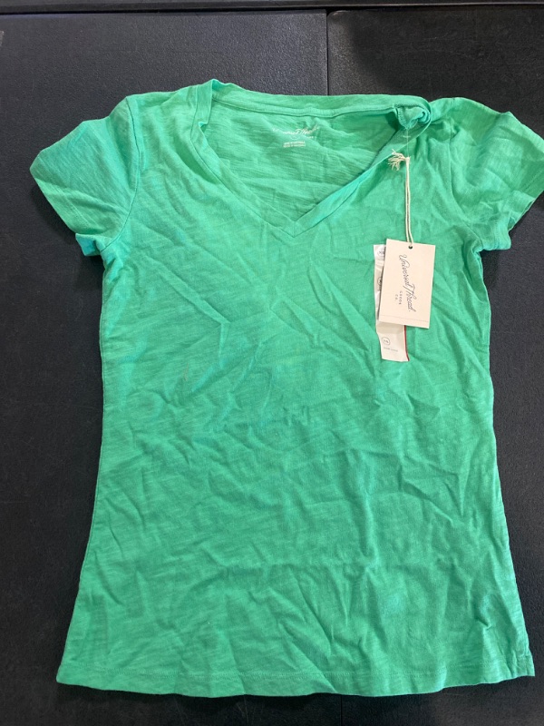 Photo 2 of Women's Slim Fit Short Sleeve V-Neck T-Shirt - Universal Thread™ Light Green XS