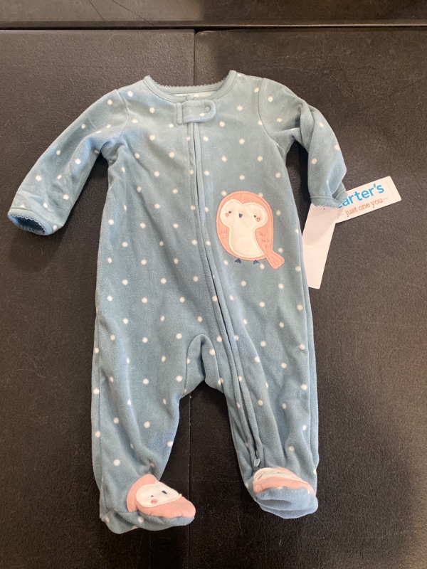 Photo 2 of Carter's Just One You® Baby Girls' Owl Fleece Footed Pajama - Blue 3M