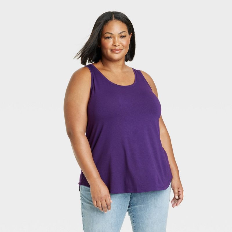 Photo 1 of Women's Drapey Tank Top - Ava & Viv™ Purple 2X