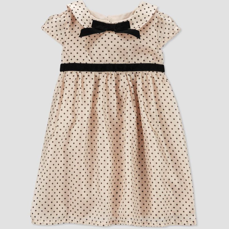 Photo 1 of Carter's Just One You® Baby Girls' Short Sleeve Dot Dress - Cream/Black Newborn