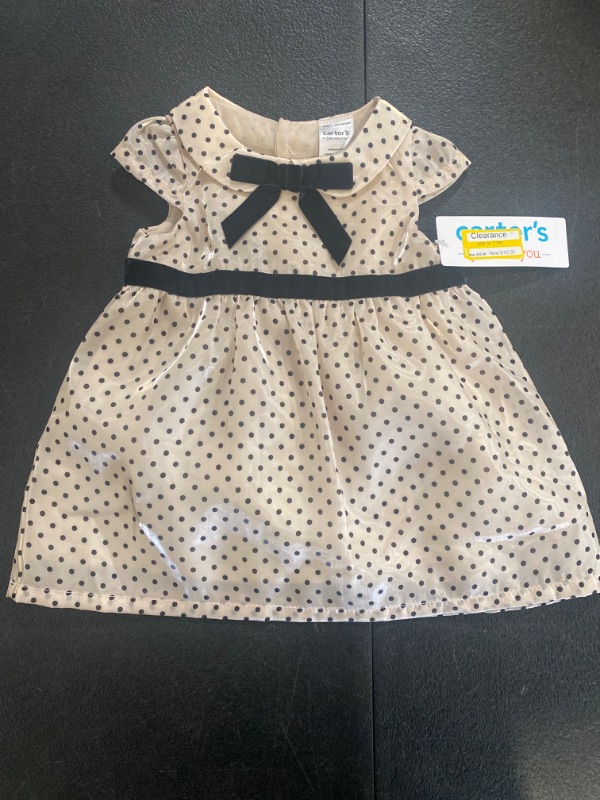 Photo 2 of Carter's Just One You® Baby Girls' Short Sleeve Dot Dress - Cream/Black Newborn