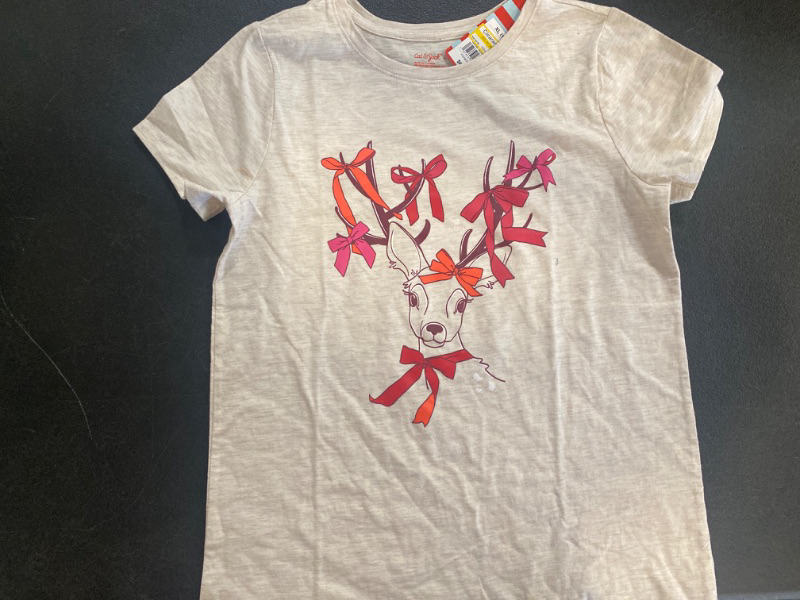 Photo 2 of Girls' Short Sleeve 'Deer' Graphic T-Shirt - Cat & Jack™ Beige XL