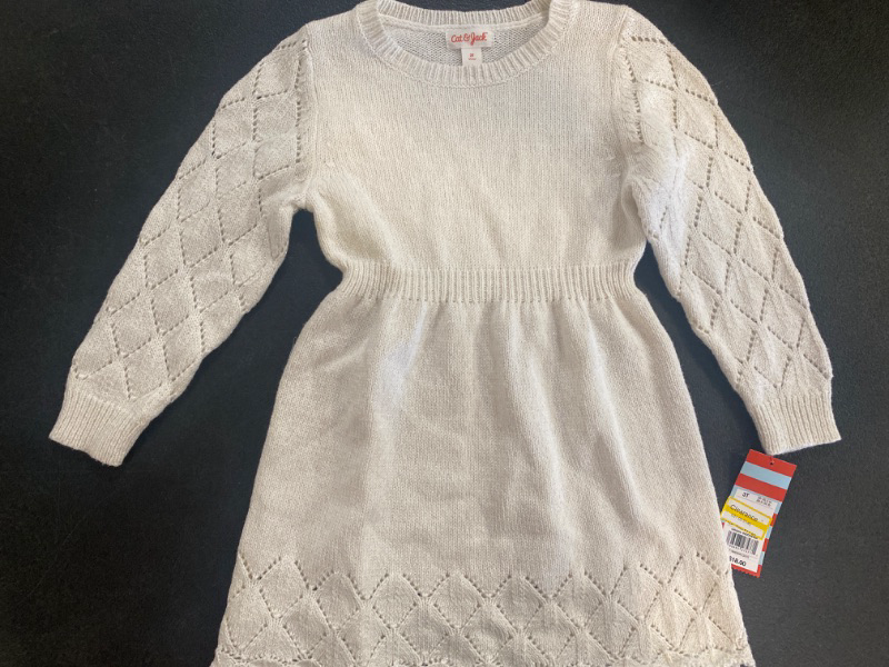 Photo 2 of Toddler Girls' Crewneck Sweater Dress - Cat & Jack™ Cream 3T