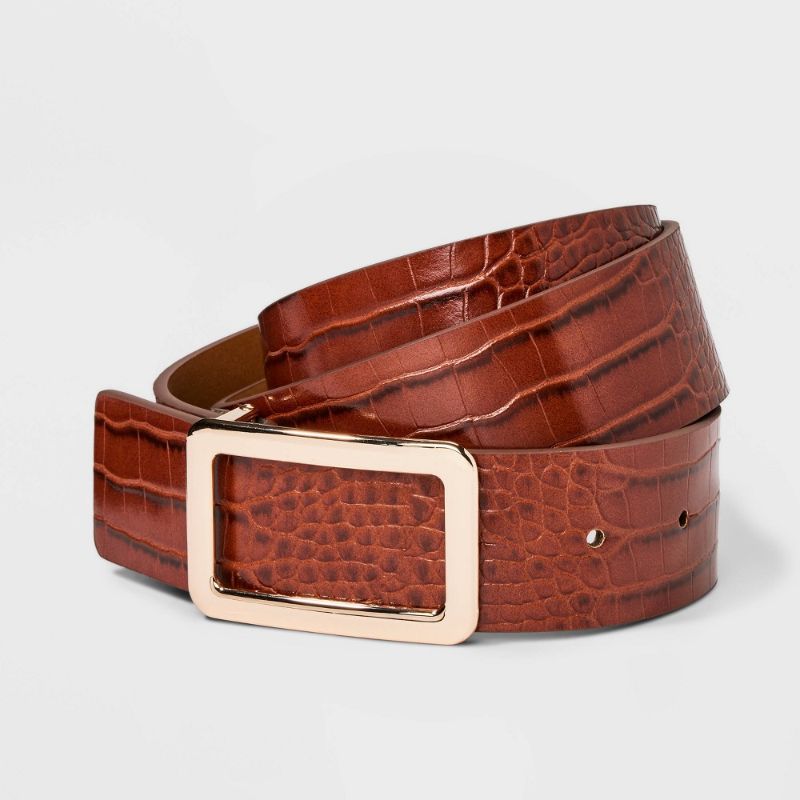 Photo 1 of Women's Square Buckle Belt - a New Day™ Brown XL