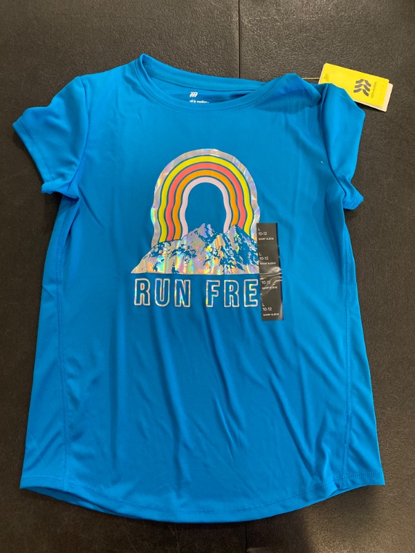 Photo 2 of Girls' Short Sleeve 'Run Free' Graphic T-Shirt - All in Motion™ Blue L