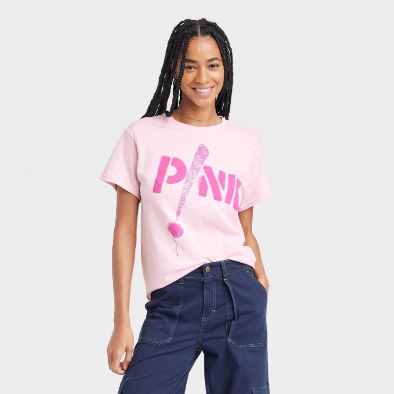 Photo 1 of Women's Pink! Graphic Short Sleeve T-Shirt - Pink XXL