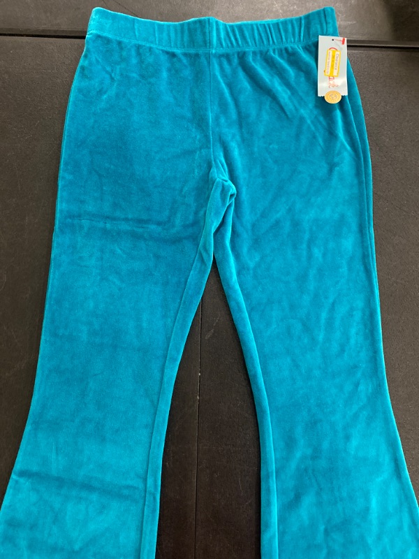 Photo 2 of Girls' Cozy Velour Flare Pants - Cat & Jack™ Teal Blue XL