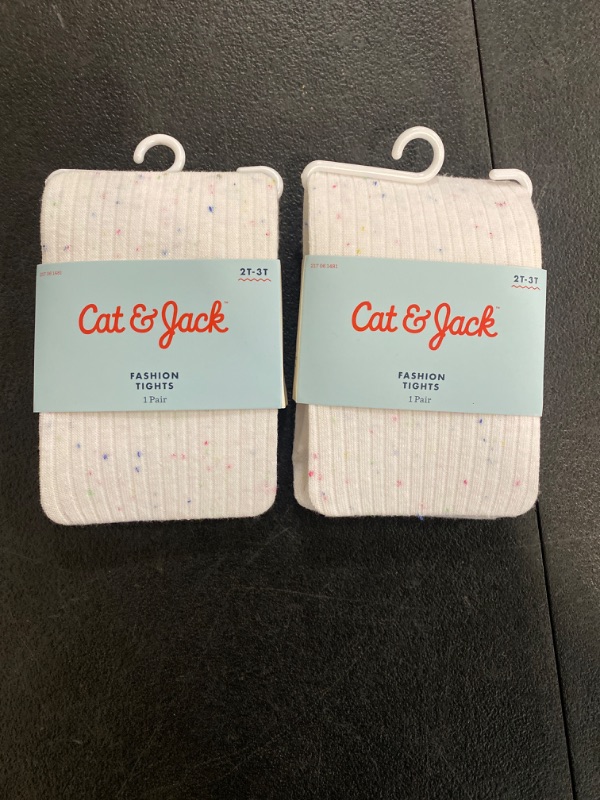 Photo 2 of 2 piece lot - Toddler Girls' Tights - Cat & Jack™ White 2T-3T
