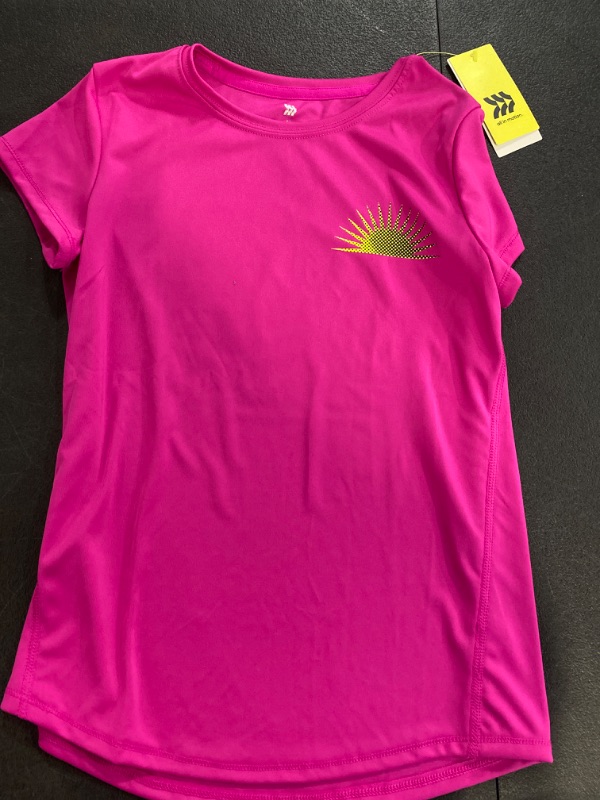 Photo 2 of Girls' Short Sleeve 'Mountain' Graphic T-Shirt - All in Motion™ Pink L