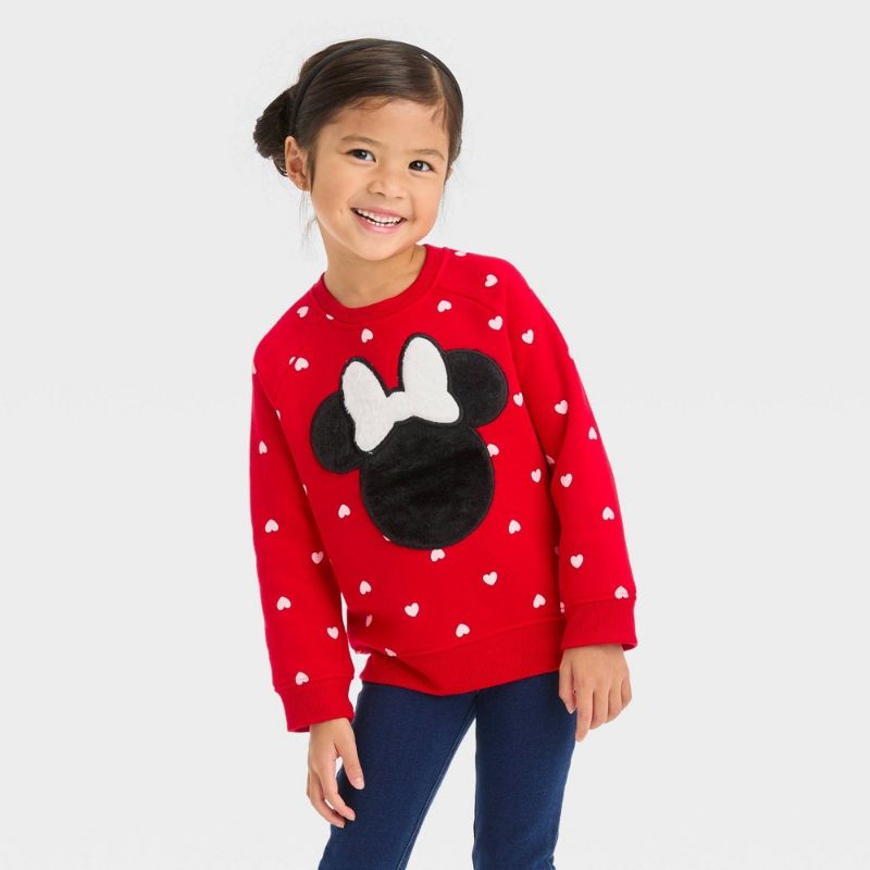 Photo 1 of Toddler Girls' Disney Minnie Mouse Pullover Sweatshirt - Red 4T