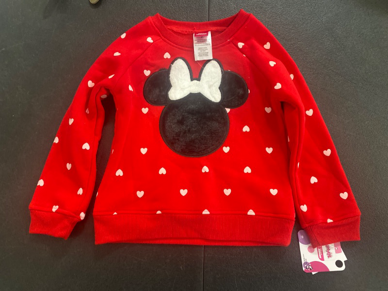 Photo 2 of Toddler Girls' Disney Minnie Mouse Pullover Sweatshirt - Red 4T