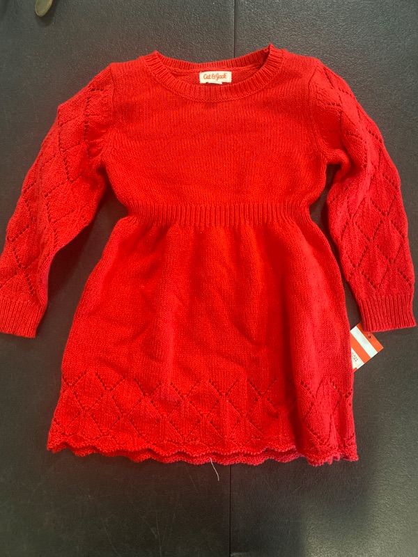 Photo 2 of Toddler Girls' Crewneck Sweater Dress - Cat & Jack™ Red 2T