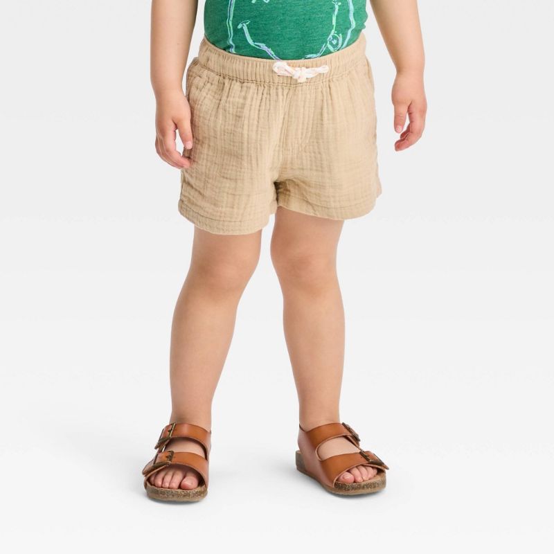 Photo 1 of Toddler Boys' Pull-on Gauze Woven Shorts - Cat & Jack™ Beige 5T