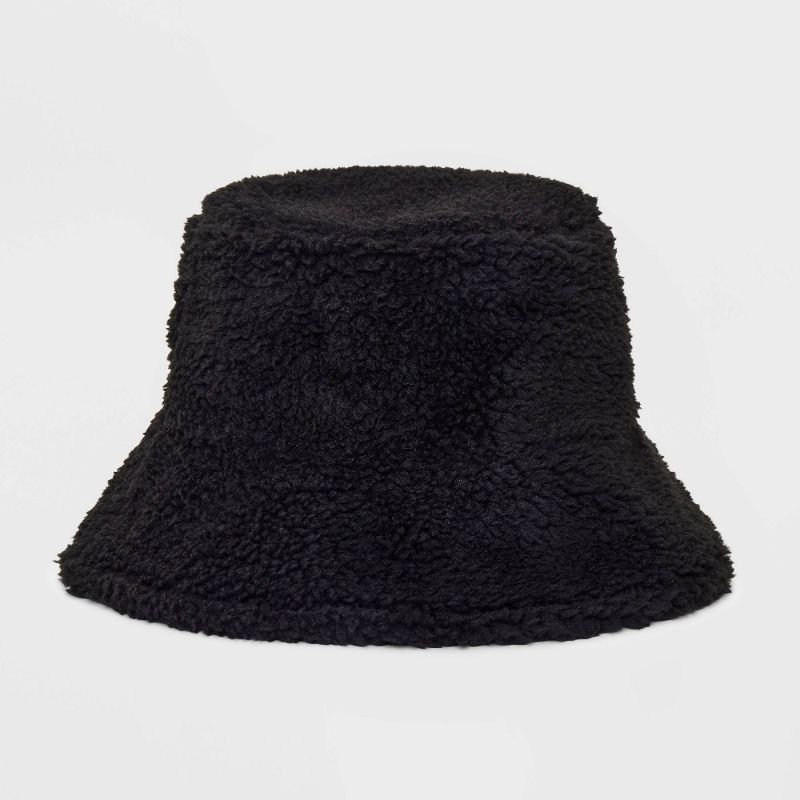 Photo 1 of Faux Shearling Bucket Reversible Hat - Wild Fable™ Black