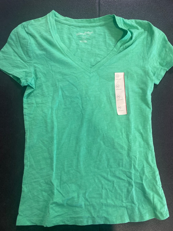 Photo 2 of Women's Slim Fit Short Sleeve V-Neck T-Shirt - Universal Thread™ Light Green XS