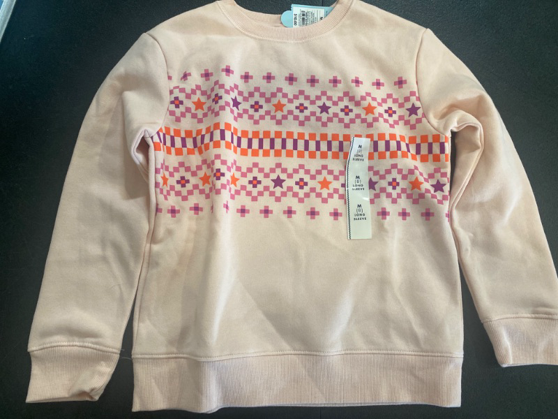 Photo 2 of Girls' Crewneck 'Fair Isle' Fleece Pullover Sweatshirt - Cat & Jack™ Peach M