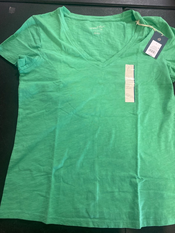 Photo 2 of Women's Slim Fit Short Sleeve V-Neck T-Shirt - Universal Thread™ Light Green L