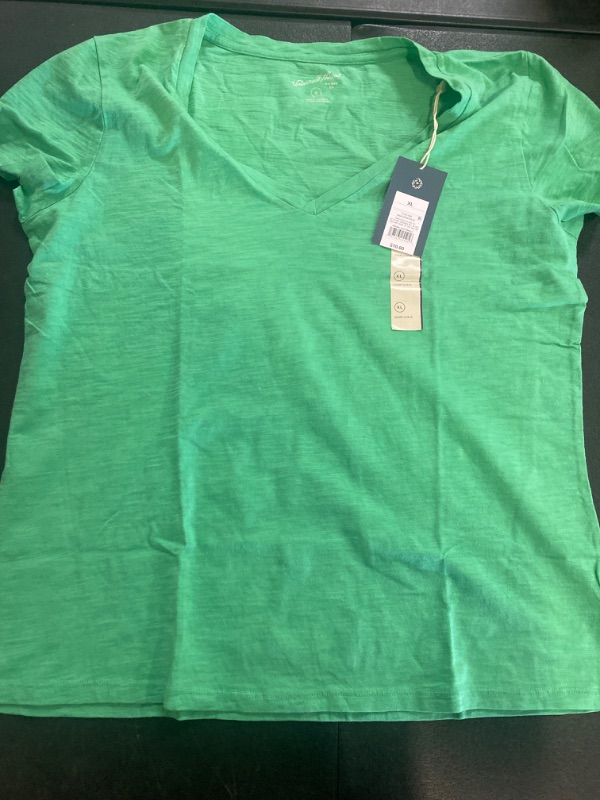 Photo 2 of Women's Slim Fit Short Sleeve V-Neck T-Shirt - Universal Thread™ Light Green XL