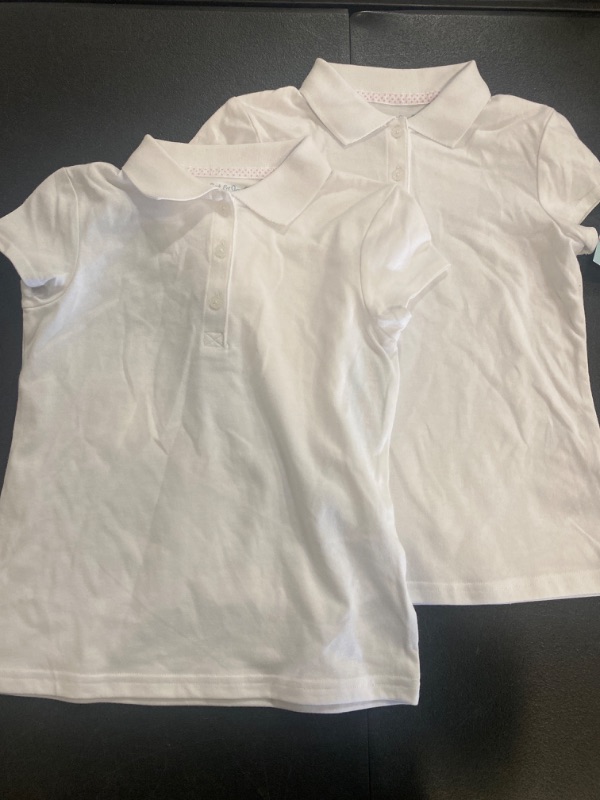 Photo 2 of 2 piece lot -  2X Girls' Jersey Short Sleeve Polo T-Shirt - Cat & Jack™ White S