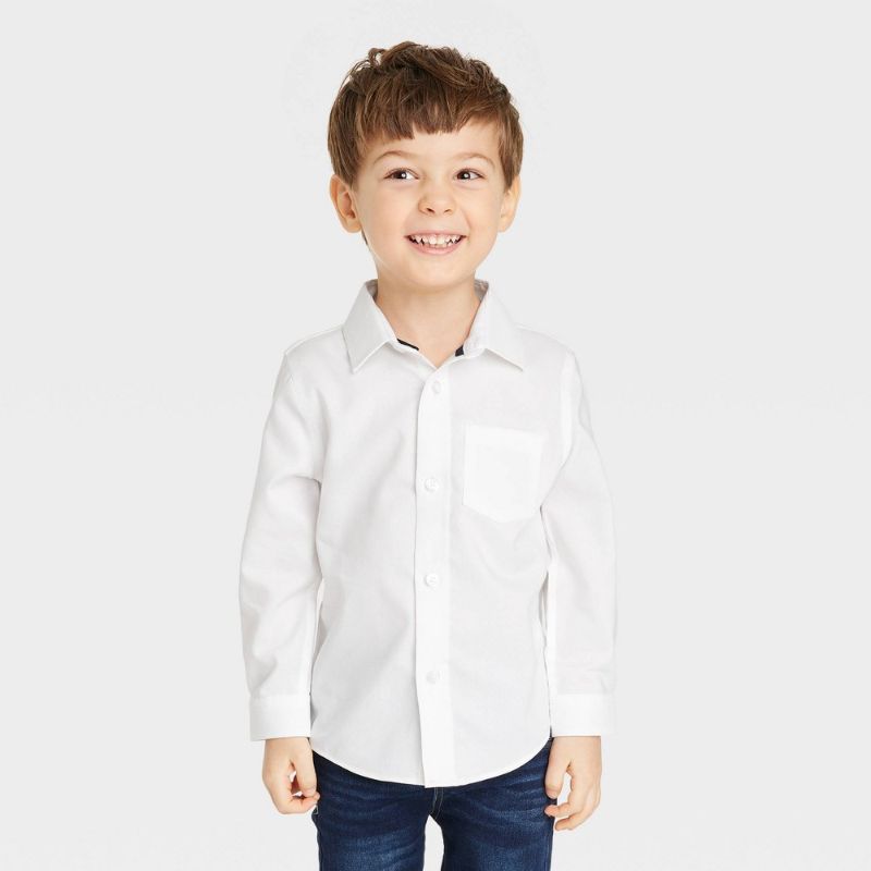 Photo 1 of Toddler Boys' Long Sleeve Oxford Button-Down Shirt - Cat & Jack™ White 3T