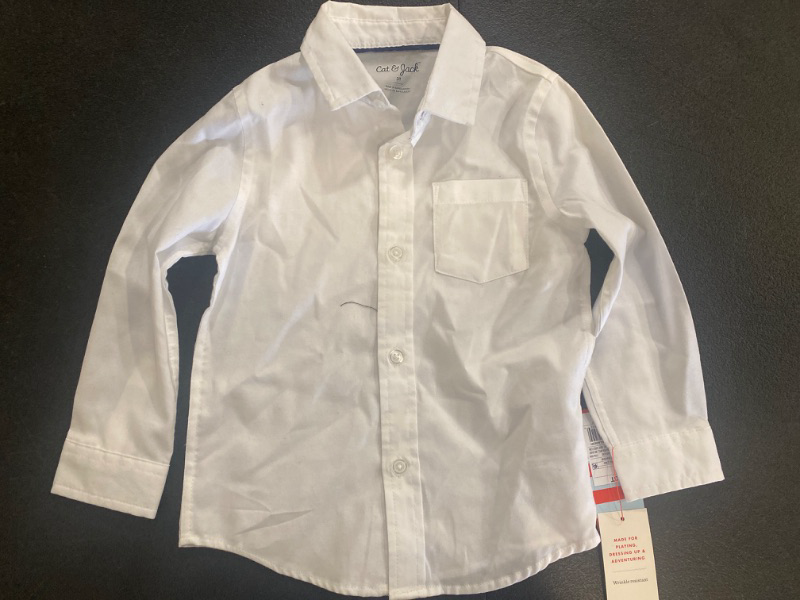 Photo 2 of Toddler Boys' Long Sleeve Oxford Button-Down Shirt - Cat & Jack™ White 3T