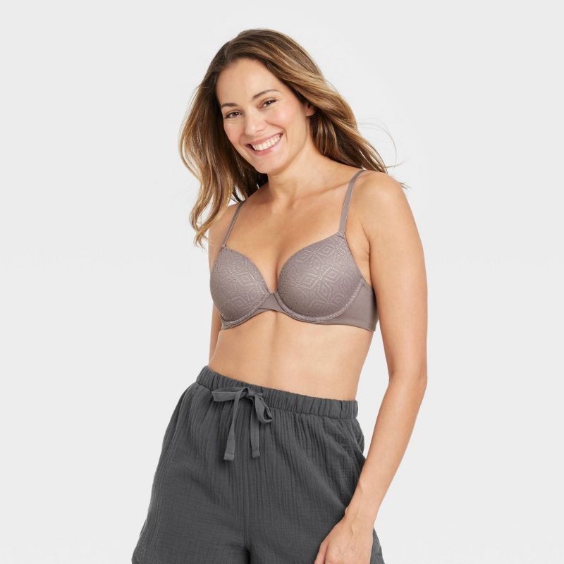 Photo 1 of Women's Icon Full Coverage Lightly Lined Bra with Lace - Auden™ Gray 38D