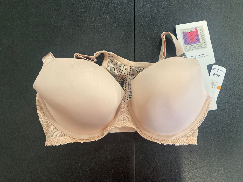 Photo 2 of 36DD Paramour Women's Bras SBY - Sugar Baby Carolina Seamless Lace T-Back Plunge Bra - Plus