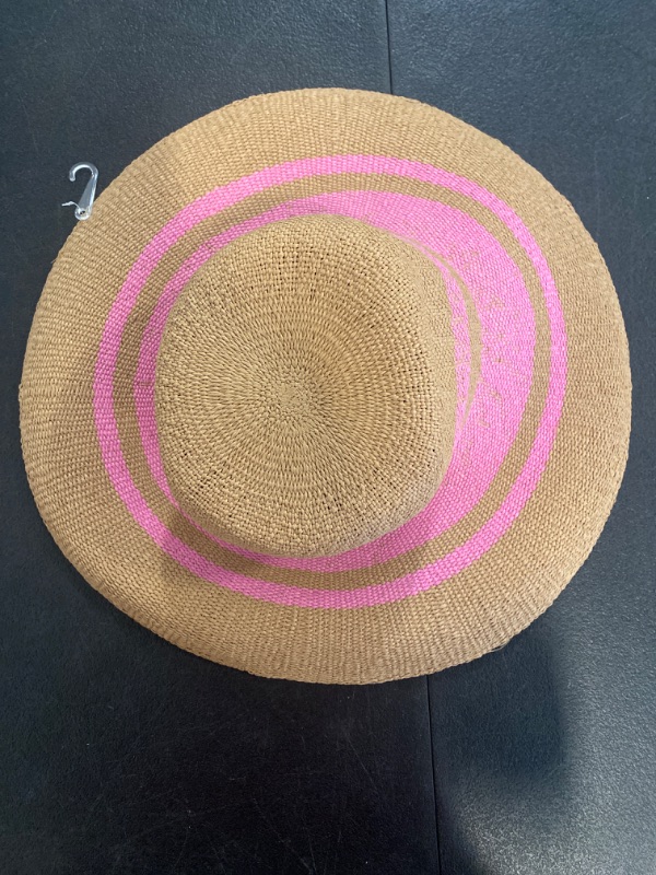 Photo 2 of Striped Floppy Down Brim Floppy Hat - a New Day™ Natural/Pink / Size S/M