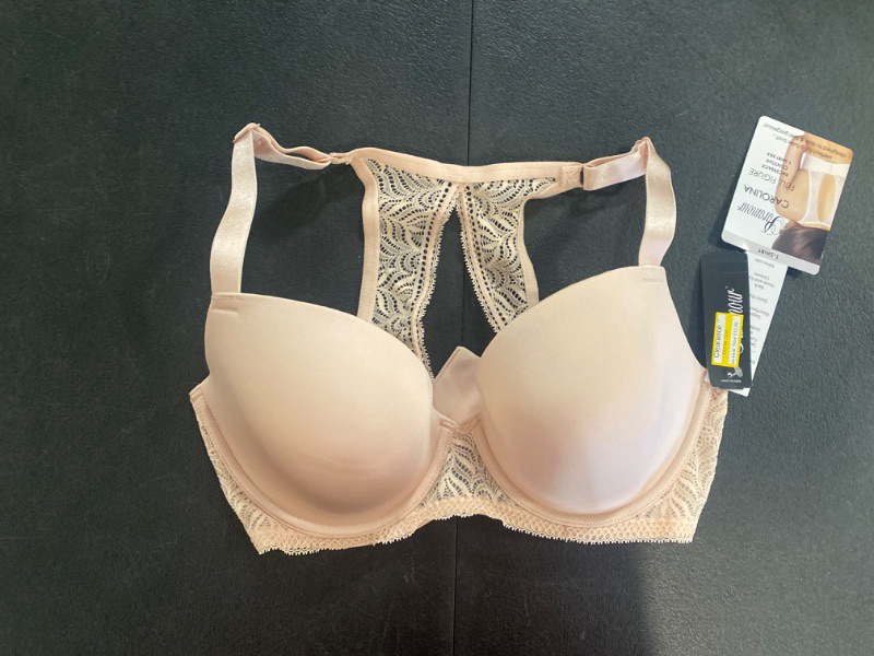 Photo 2 of 36DD Paramour Women's Bras SBY - Sugar Baby Carolina Seamless Lace T-Back Plunge Bra - Plus