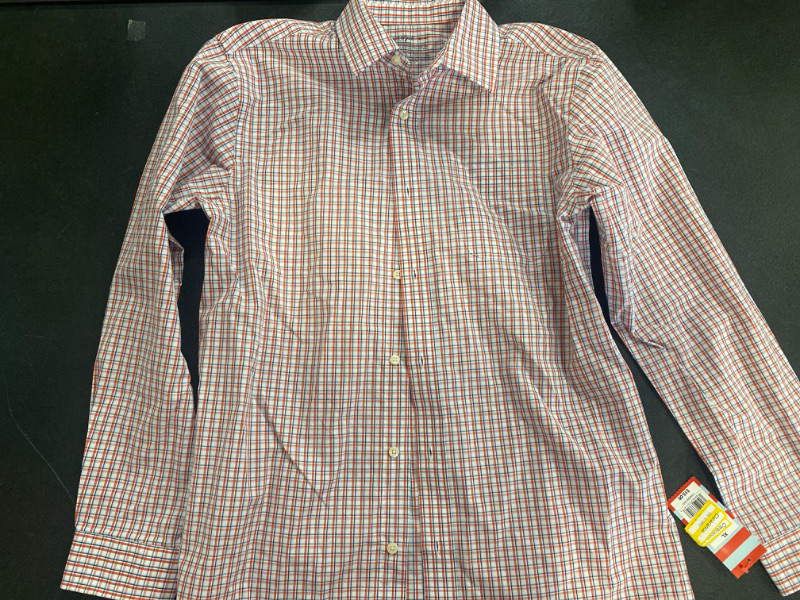 Photo 2 of Boys' Long Sleeve Checkered Button-Down Shirt - Cat & Jack™ Dark Orange XL